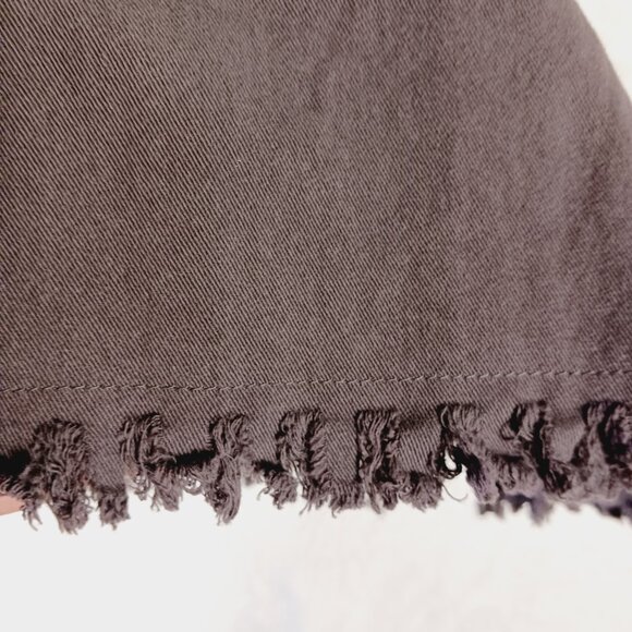 Altar'd State,  Gray Tiered Cotton Mini Dress, Size Small Short Sleeve, Fringed - Picture 8 of 16